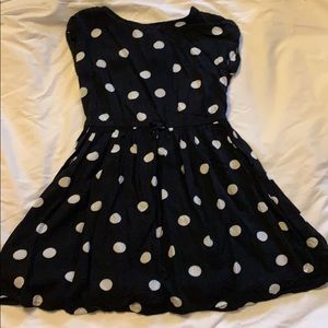 H&M Black/White Polka Dot S/S Dress Size 6-7